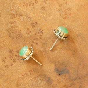 14K Jade Posts - Jade Studs - 14 Karat Gold Posts - Goldsmith Jade Earrings