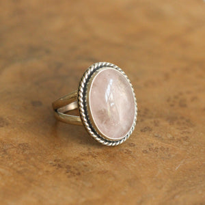 Big Morganite Ring - Morganite Boho Ring - Choose your own Stone - Beryl - Sterling Silver