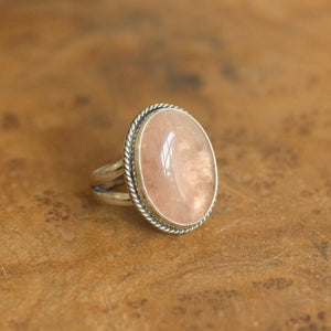 Big Morganite Ring - Morganite Boho Ring - Choose your own Stone - Beryl - Sterling Silver