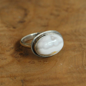 Ocean Jasper East West Oval Ring - .925 Sterling Silver - Choose Your Stone = Silversmith Ring