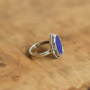 Blue Lapis Lasso Ring - Silversmith Ring - Lapis Lazuli Ring - Feminine Jewelry