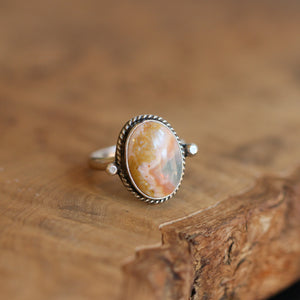 Ocean Jasper Lasso Ring - Ocean Jasper Ring - Choose your own stone - Sterling Silver Ring