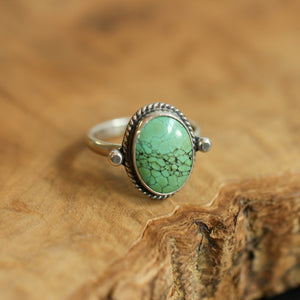 Turquoise Lasso Ring - Natural Turquoise Ring - Silversmith Ring - Delica Ring