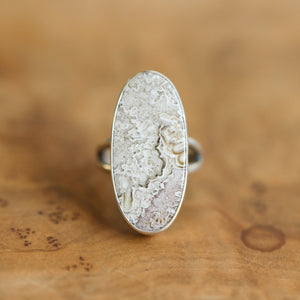 Beautiful, Crazy Lace Agate Ring - .925 Sterling Silver - Silversmith Ring - Minimal Agate Ring