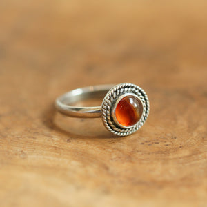 Western Carnelian Ring - Orange Carnelian Ring - Silversmith Ring - Carnelian Stacker