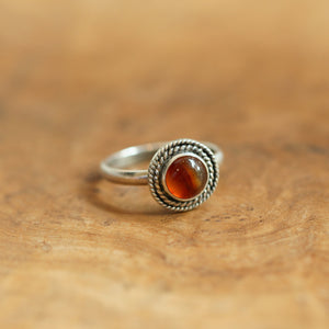 Western Carnelian Ring - Orange Carnelian Ring - Silversmith Ring - Carnelian Stacker