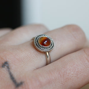 Western Carnelian Ring - Orange Carnelian Ring - Silversmith Ring - Carnelian Stacker