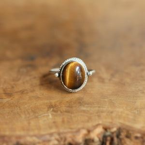 Ready to Ship - Tigers Eye Delica Ring - Tigers Eye Ring - .925 Sterling Silver - Silversmith