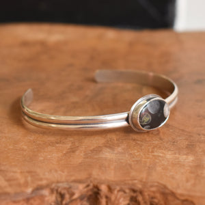 Fossil Jasper Cuff Bracelet - Silversmith Bangle - Natural Fossil - Jasper Bracelet