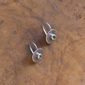 Small Peridot Drops - Peridot Earrings - Peridot Studs - Silversmith