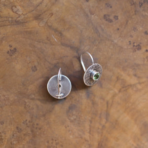 Small Peridot Drops - Peridot Earrings - Peridot Studs - Silversmith