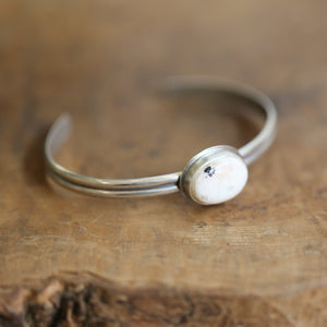 White Buffalo Bracelet - White Buffalo Cuff Bracelet - Silversmith Bracelet - OOAK