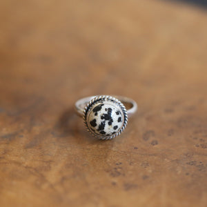 Dalmatian Jasper Ring - Western Jasper Ring - .925 Sterling Silver - Silversmith