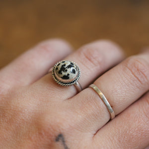 Dalmatian Jasper Ring - Western Jasper Ring - .925 Sterling Silver - Silversmith