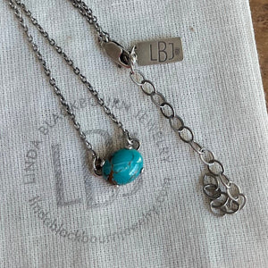 Turquoise Prong Necklace - Choose Your Stone - Small Turquoise Pendant - OOAK