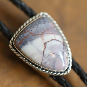 Bolo Tie in Porcelain Jasper - .925 Sterling Silver Bolo Tie - OOAK - Silversmith