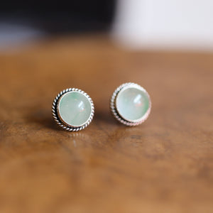 Jade Traditional Posts - Jade Posts - Jade Studs - .925 Sterling Silver - Jade Earrings