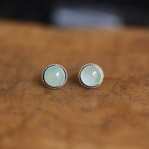 Jade Traditional Posts - Jade Posts - Jade Studs - .925 Sterling Silver - Jade Earrings