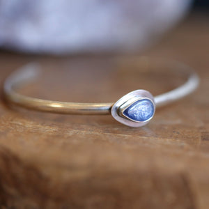 Kyanite Bracelet - Blue Kyanite Cuff Bracelet - Kyanite Silver Bangle