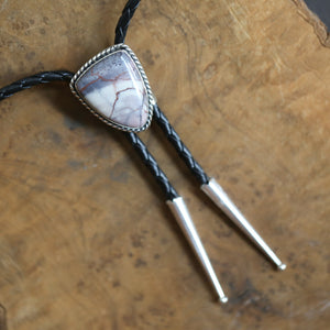 Ready to Ship - Bolo Tie in Porcelain Jasper - .925 Sterling Silver Bolo Tie - OOAK