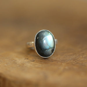 Ready to Ship - Labradorite Ring - .925 Sterling Silver - Silversmith Ring