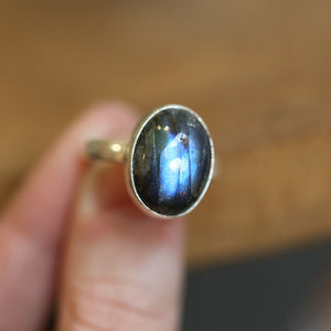 Ready to Ship - Labradorite Ring - .925 Sterling Silver - Silversmith Ring