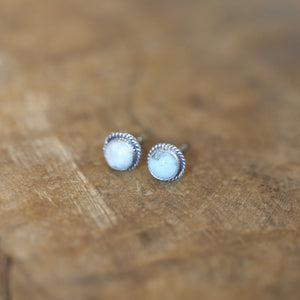 Larimar traditional Posts - Larimar Studs - Dominican Larimar Earrings - Sterling Silver Posts