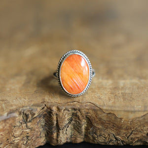 Spiny Oyster Boho Ring - Silversmith Ring - Spiny Oyster - Chili Pepper Ring - Sterling Silver Ring