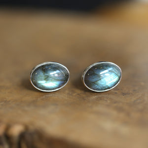 Labradorite Cuff Links - Labradorite Cufflinks - .925 Sterling Silver - Silversmith Cufflinks