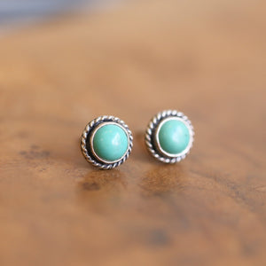 Turquoise Posts - Western Turquoise Studs - Robins Egg Blue Turquoise - Sterling Silver