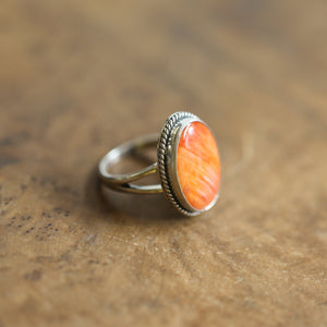 Spiny Oyster Boho Ring - Silversmith Ring - Spiny Oyster - Chili Pepper Ring - Sterling Silver Ring