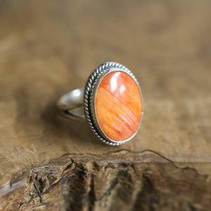 Spiny Oyster Boho Ring - Silversmith Ring - Spiny Oyster - Chili Pepper Ring - Sterling Silver Ring