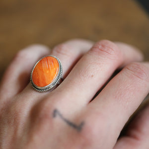 Spiny Oyster Boho Ring - Silversmith Ring - Spiny Oyster - Chili Pepper Ring - Sterling Silver Ring