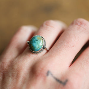 Blue Opal Delica Ring - Silversmith Ring - Feminine Jewelry - Sterling Silver