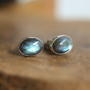 Labradorite Cuff Links - Labradorite Cufflinks - .925 Sterling Silver - Silversmith Cufflinks