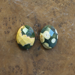 Ocean Jasper Posts with Jade and Peals - Choose Your Pair - Sterling Silver Studs