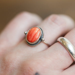 Spiny Oyster Delica Ring - Spiny Oyster Ring - Spiny Oyster - Sterling Silver Ring