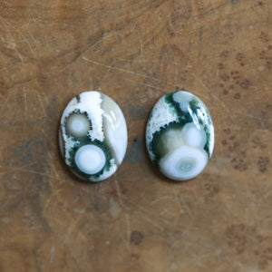 Ocean Jasper Post Drops - Freshwater Pearl Banded Agate - Choose Your Pair - Sterling Silver