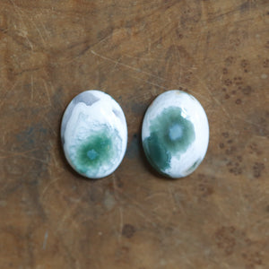 Ocean Jasper Post Drops - Freshwater Pearl Banded Agate - Choose Your Pair - Sterling Silver