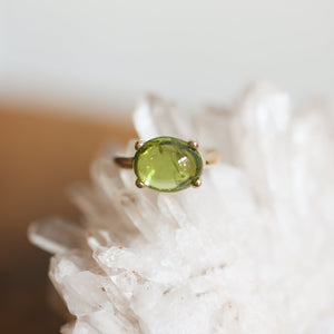 Peridot Ring - Solid 14K Peridot Ring - Gold Prong Ring - August Birthstone - Goldsmith