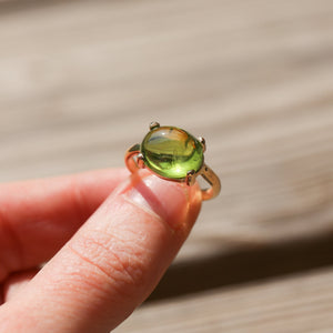 Peridot Ring - Solid 14K Peridot Ring - Gold Prong Ring - August Birthstone - Goldsmith