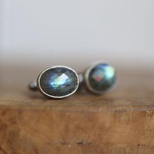 Faceted Labradorite Cuff Links - Labradorite Cufflinks - .925 Sterling Silver - Silversmith Cufflinks