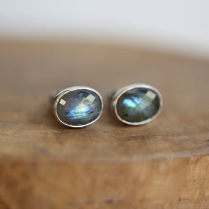 Faceted Labradorite Cuff Links - Labradorite Cufflinks - .925 Sterling Silver - Silversmith Cufflinks