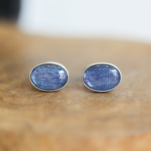 Ready to Ship - Kyanite Cuff Links - .925 Sterling Silver Cufflinks - Silversmith - Blue Kyanite Cufflinks