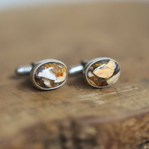 Brecciated Mookaite Cuff Links - .925 Sterling Silver Cufflinks - Silversmith - Jasper Cufflinks