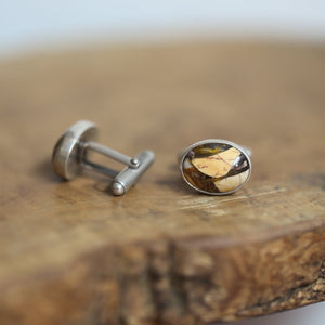 Brecciated Mookaite Cuff Links - .925 Sterling Silver Cufflinks - Silversmith - Jasper Cufflinks