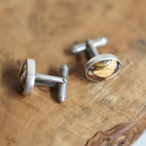 Brecciated Mookaite Cuff Links - .925 Sterling Silver Cufflinks - Silversmith - Jasper Cufflinks