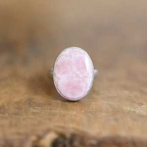 Ready to Ship - Rhodochrosite Ring - .925 Sterling Silver Ring - Rhodochrosite Boho Statement Ring