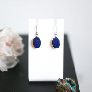 Lapis Lazuli Drop Earrings - .925 Sterling Silver - Lapiz Lazuli Earrings - Silversmith