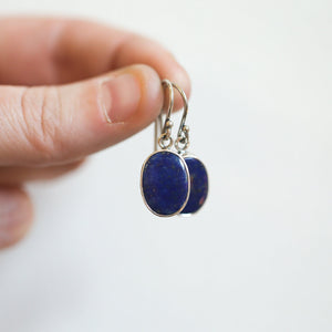 Lapis Lazuli Drop Earrings - .925 Sterling Silver - Lapiz Lazuli Earrings - Silversmith